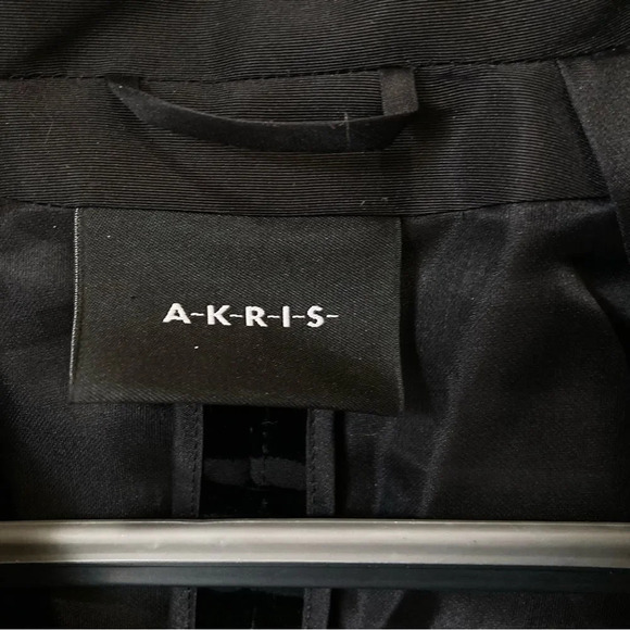 AKRIS Black Velvet Striped Blazer Jacket Size Medium - Picture 4 of 5